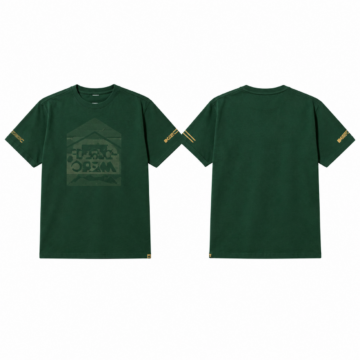 Forest Green and Gold Relaxed Fit Crew Neck T-Shirt