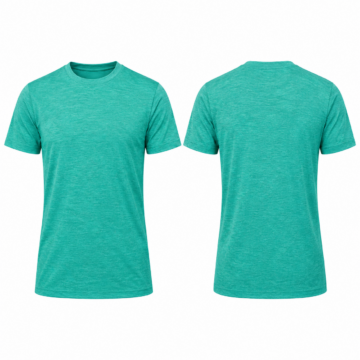 Teal Heathered Crew Neck Short Sleeve T-Shirt