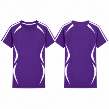 Purple and White Color Block Athletic T-Shirt