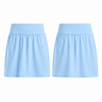 Sky Blue and White A-Line Mini Skirt